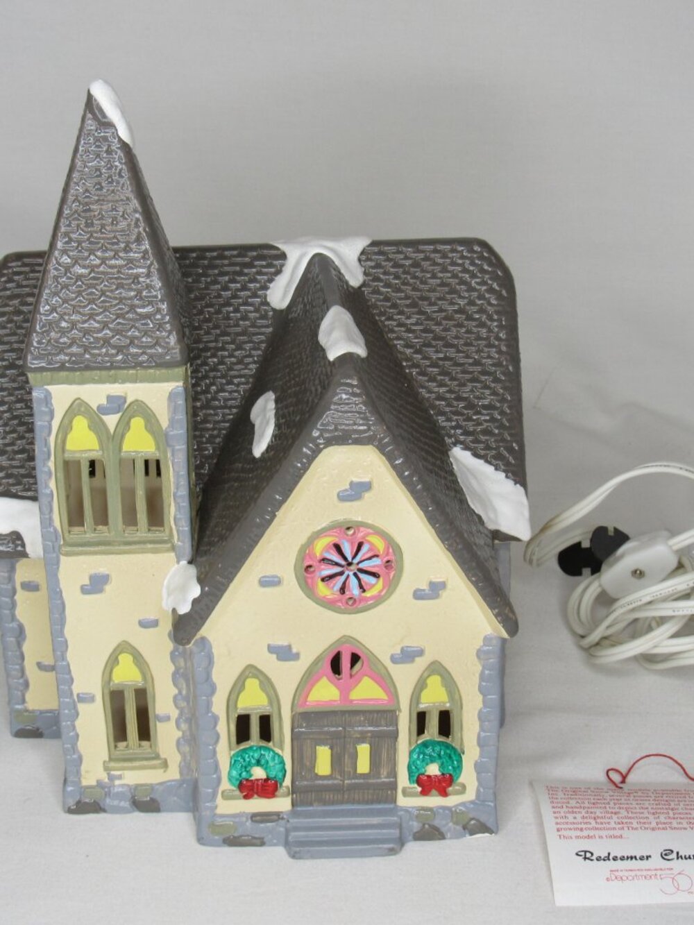 Dept. 56 REDEEMER CHURCH Snow Village House 1988 5127-6 - Picture 4 of 11
